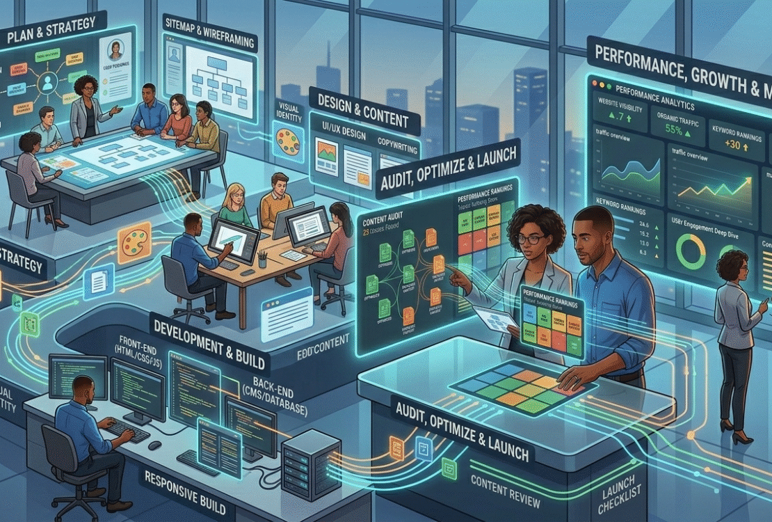 whole process of a website in a image