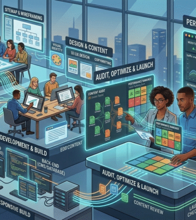 whole process of a website in a image